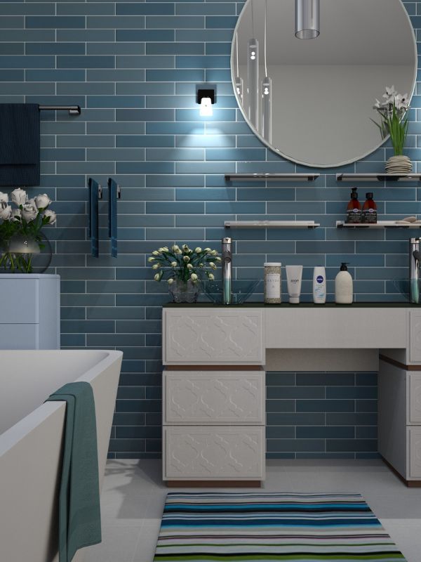 Bathroom tiles on wall and floor