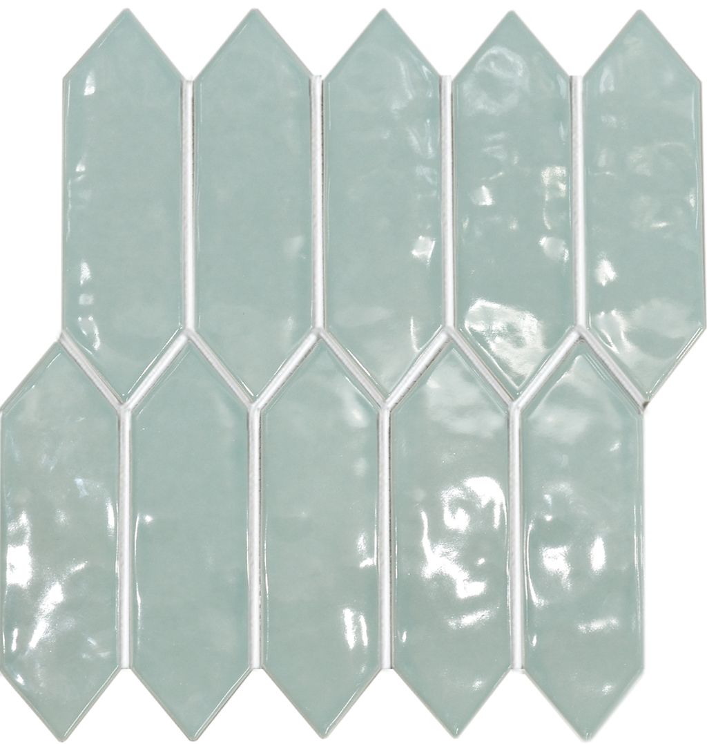PGAH-P5511 LIGHT GREEN GLOSS ARROW RIPPLE Q1-P45 TILES