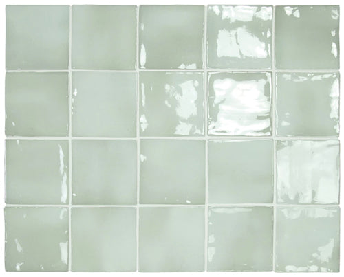 Mint green subway tile 100 x 100 square