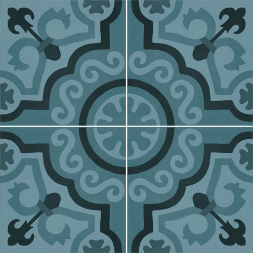 Italian porcelain light blue patterned tiles 200x200