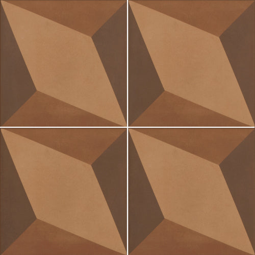 Italian porcelain brown-red patterned tiles 200x200