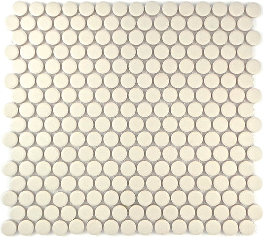 Off-White Penny Round Mosaic Tiles 19mm - PGR-01 - Q1-P18