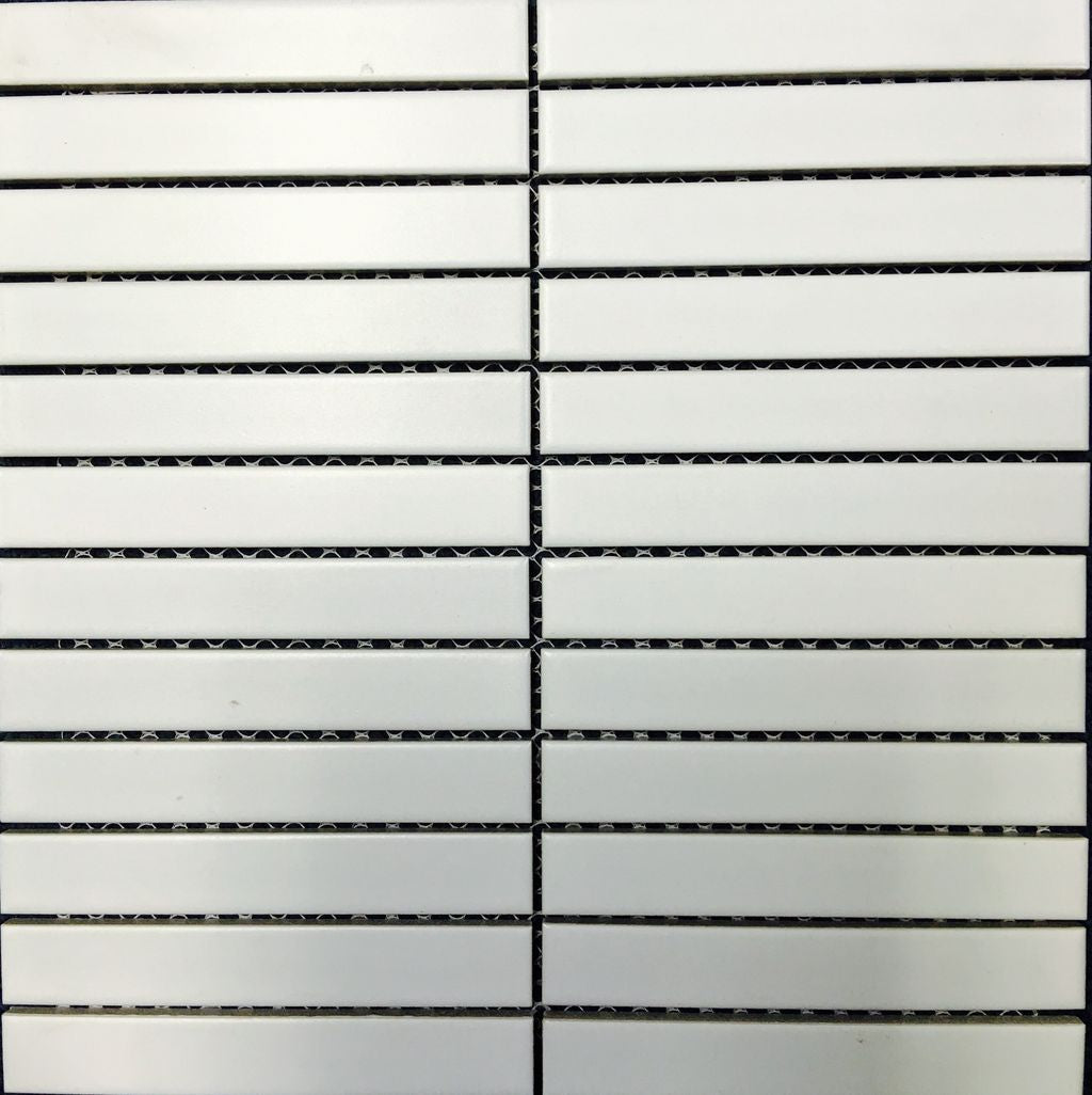 Kit Kat Mosaic Tile Sheets 296x300 Matt White Porcelain Q2-P38