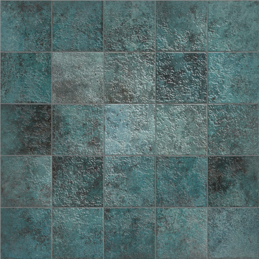 TAHITI Turquoise Glossy Porcelain Tiles 147 x 147 - Z4-P4