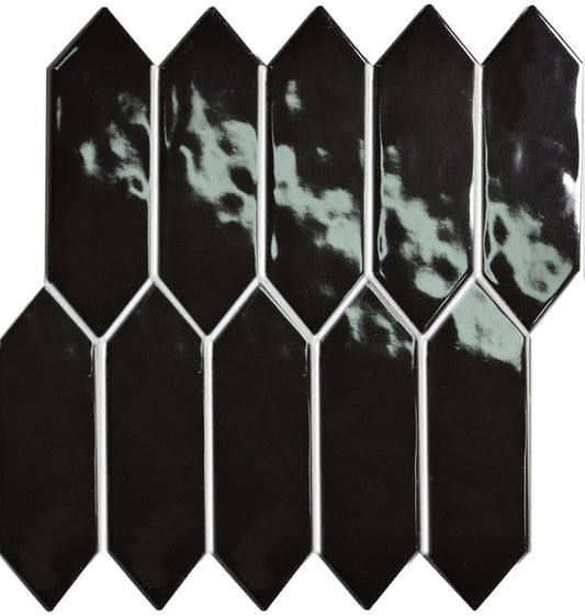 PGAH-5519 BLACK GLOSS ARROW RIPPLE Q2-P44 TILES