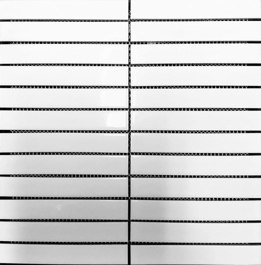 Kit Kat Mosaic Tile Sheets 296x300 Gloss White Porcelain Q1-P39