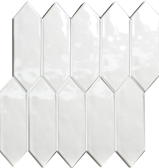 PGAH-5501 WHITE GLOSS ARROW RIPPLE Q1-P44 TILES