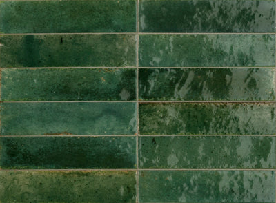 porcelain green gloss handmade tiles