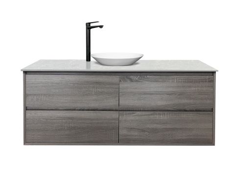 Max 1200 Wall Hung Grey Vanity with Drawer - CABINET ONLY