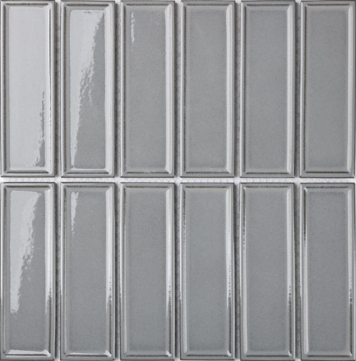 45X145 FRAMED STEEL GREY GLOSS MOSAIC D2-P218