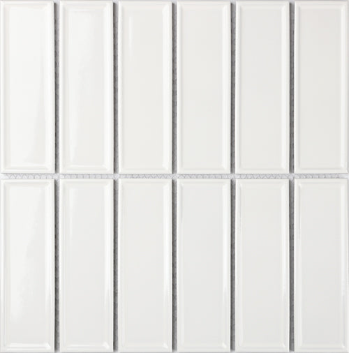 45X145 FRAMED WHITE GLOSS MOSAIC D4-P218