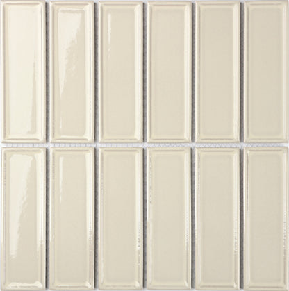 45X145 FRAMED LIGHT PUTTY GLOSS MOSAIC D5-P217