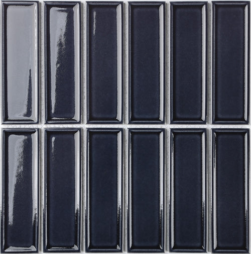 45X145 FRAMED NAVY BLUE GLOSS MOSAIC D7-P217