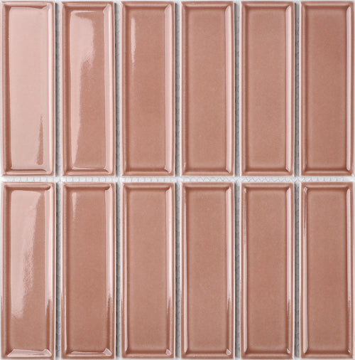 45X145 FRAMED DEEP BLUSH GLOSS MOSAIC D3-P217