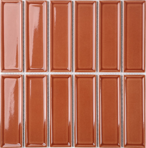 45X145 FRAMED TANGERINE GLOSS MOSAIC D3-P218