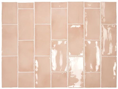 Glossy Pink tiles ceramic subway