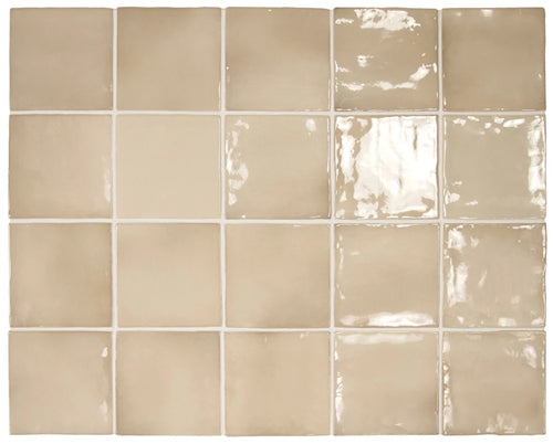 Beige tiles glossy ceramic subway