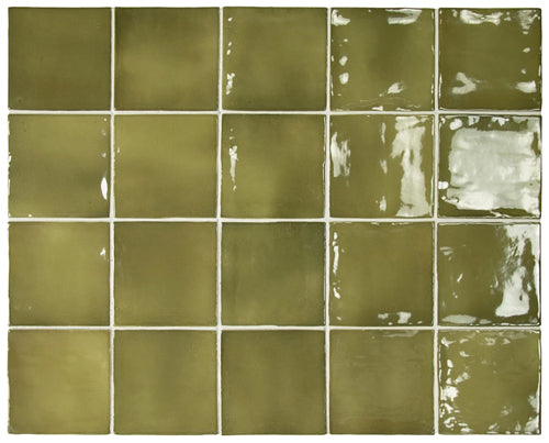 Green tiles gloss ceramic