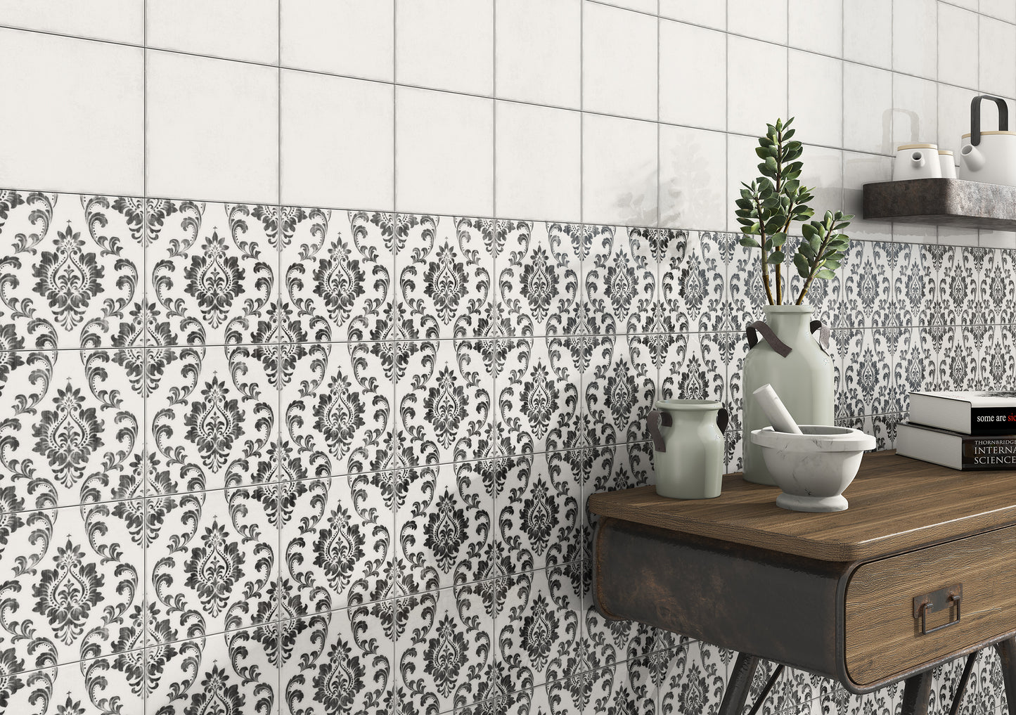 E234122 ANDRA MIRANDA CHARCOAL GLOSS 150X150 K22-P610 TILES