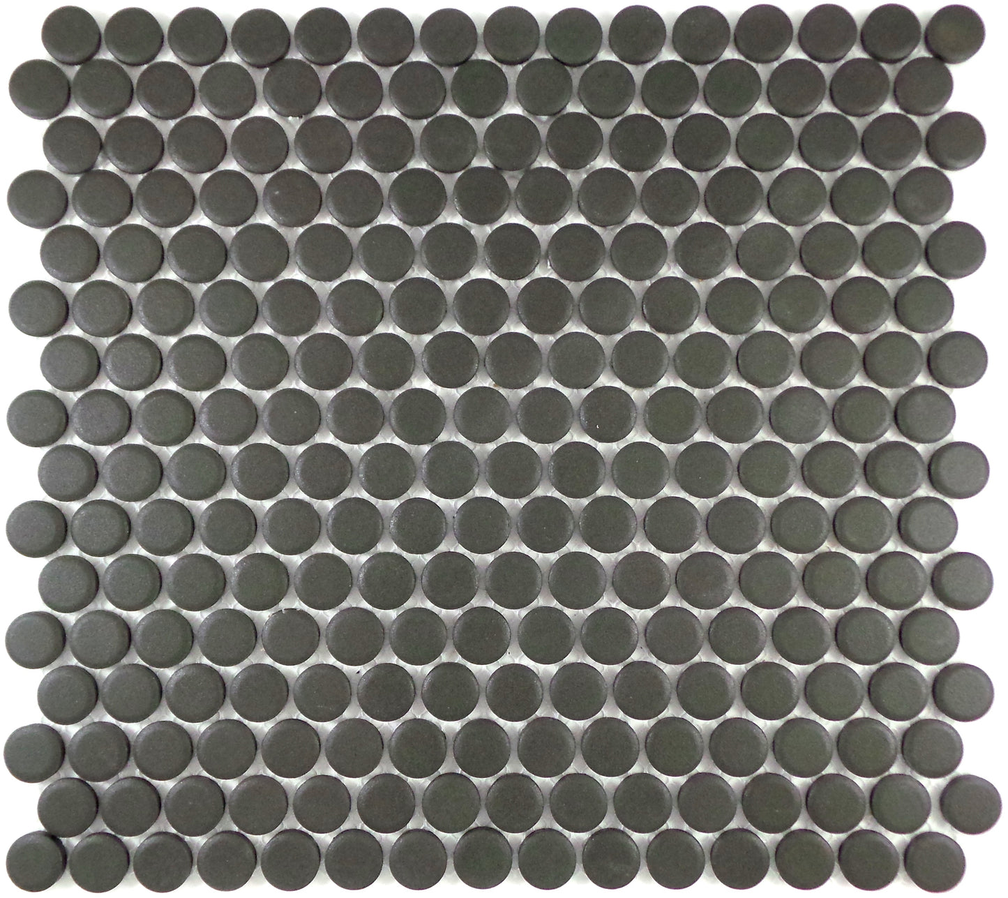 Matt Black Penny Round Mosaic Tiles 19mm- PGR-71 - Q2-P18