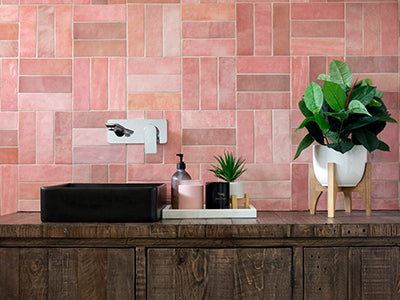 65X200 ARTISAN ROSE MALLOW GLOSS D10-P201 SUBWAY TILES