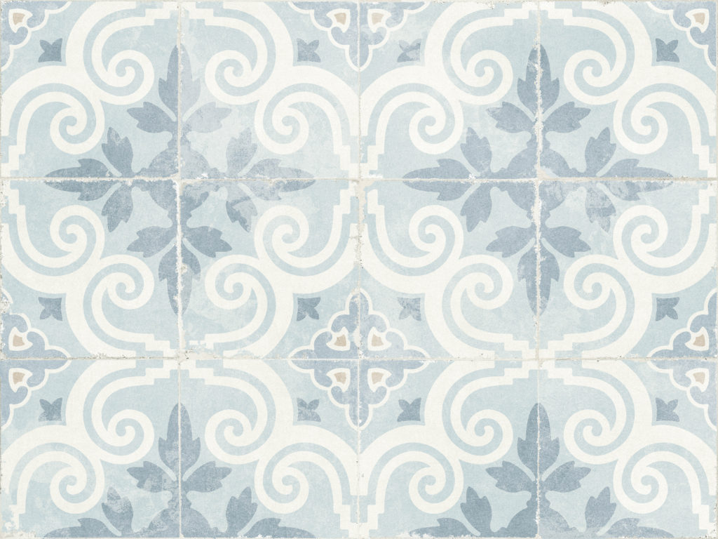 Patterned outdoor tiles and wall tiles