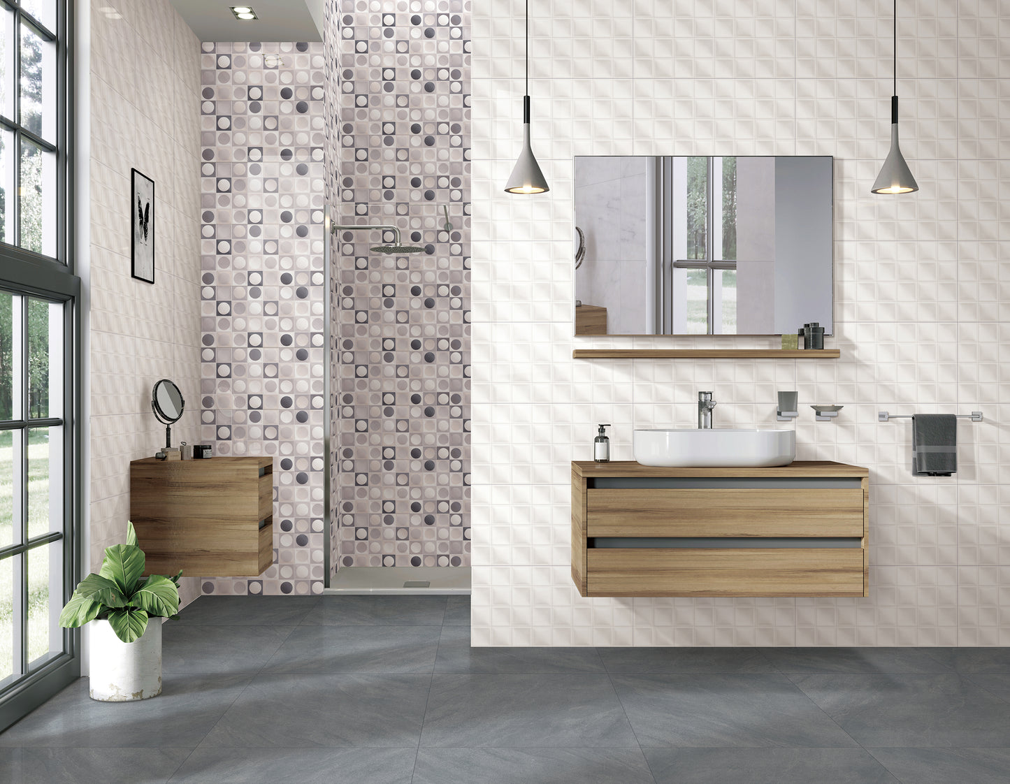 WINTER SQUARE WAVE WHITE GLOSS 300X600 K5-P717 TILES