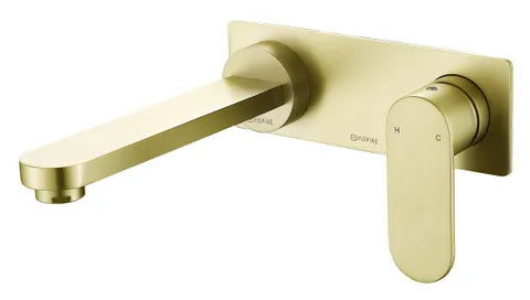 Vetto Wall Basin Mixer Brushed Gold