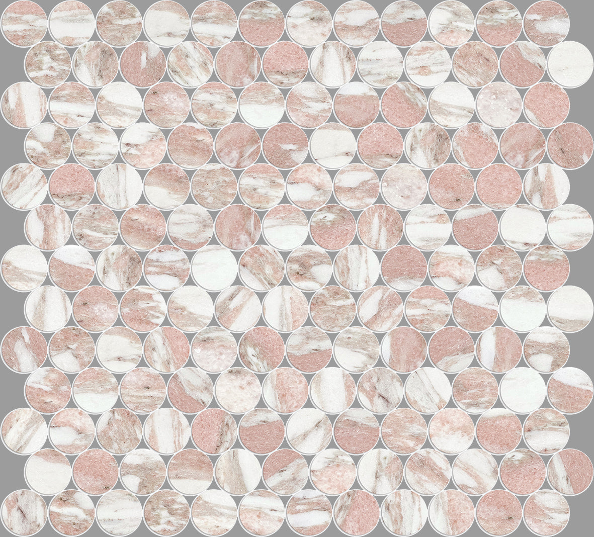 Pink Rounded Tile ARTEMIS NORWEGIAN PINK PENNY ROUND HONED 23X23 K9-P690 TILES – ABC ...