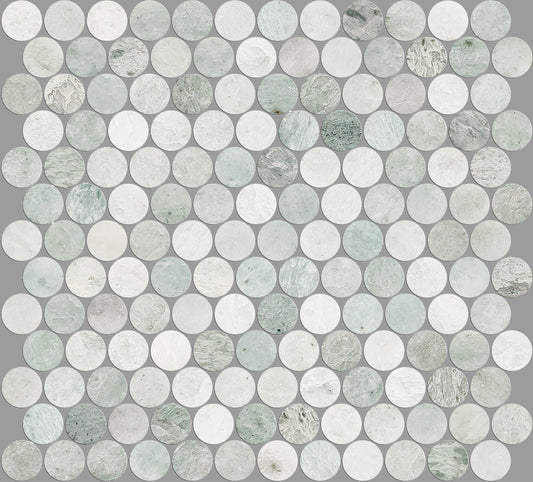 ARTEMIS MING GREEN PENNY ROUND HONED 23X23 K10-P690 TILES