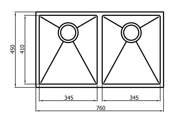 Arte Sink 76D 760x450x220