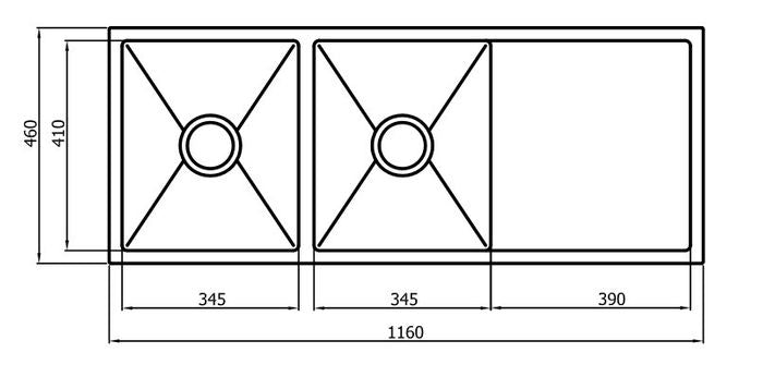 Zue Sink 116D 1160x460x220