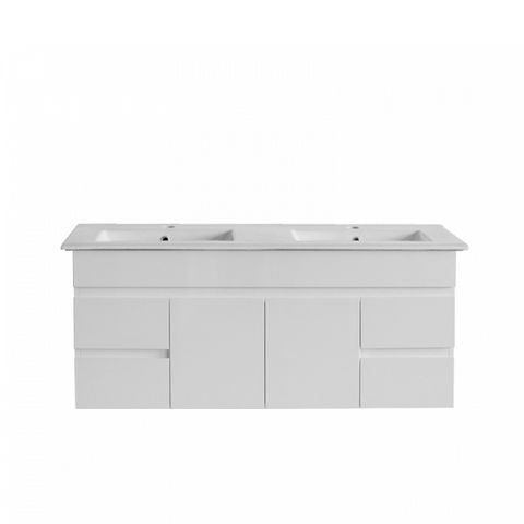 Pavia Cabinet 1500 Wall Hung Double Bowls