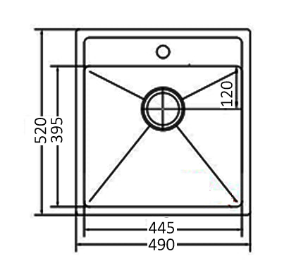 Axon Sink 50S 1TH 490x520x250