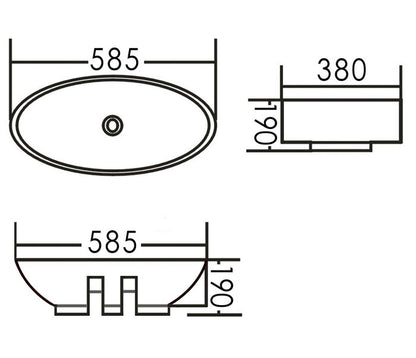 Basin Oval OF 585x380x190