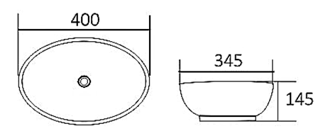 Basin Oval 400x345x145