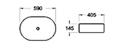 Basin Oval 590x405x145