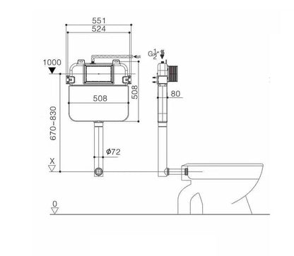 R&T Inwall Cistern Round F/S