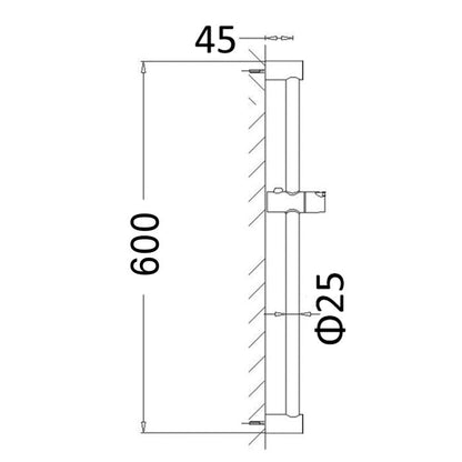 Pavia Shower Rail Black