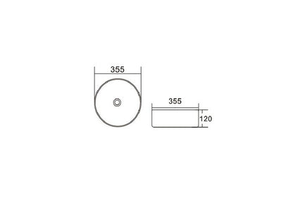 Radius Rd Basin 355x355 Gloss White