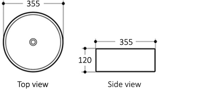 Radius Round Basin 355x355 Matte Black