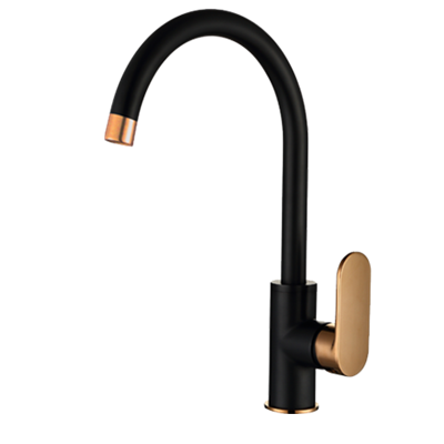 Vetto Kitchen Mixer Matte Black with Rose Gold