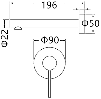 Roul Wall Basin Mixer Chrome