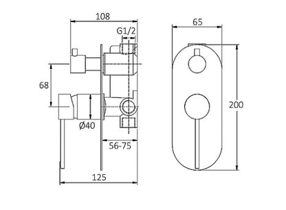 Roul Wall Diverter Mixer RG