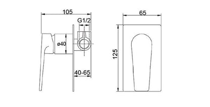 Zevio Shower Wall Mixer Chrome