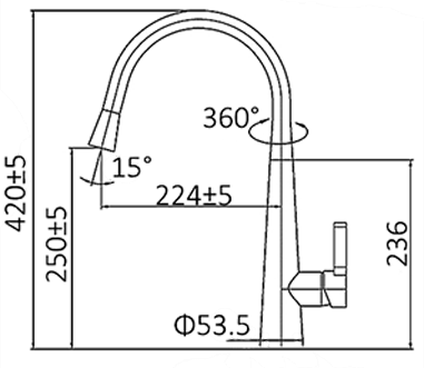 Pull Out Mixer 420 Chrome