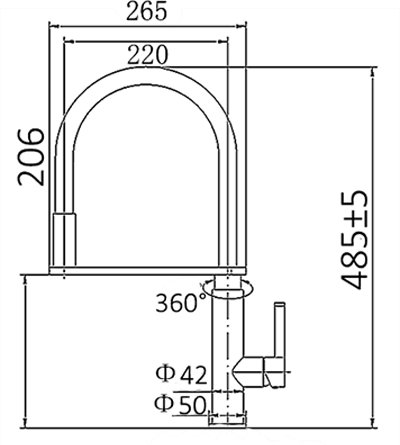 Pull Out Sink Mixer Matte Black