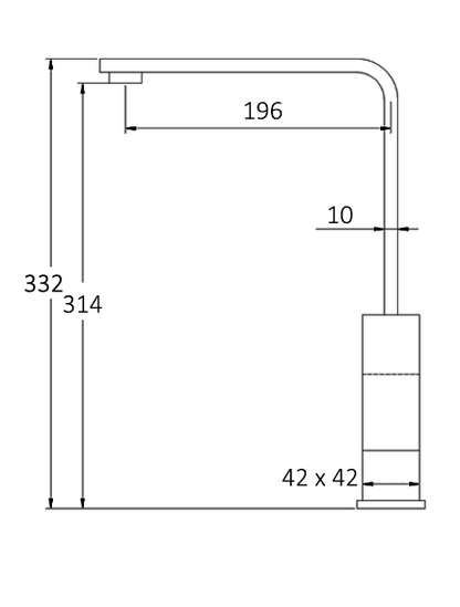 Taran Kitchen Mixer Square Chrome