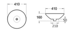 Semi Insert Basin 410x410 Matte White