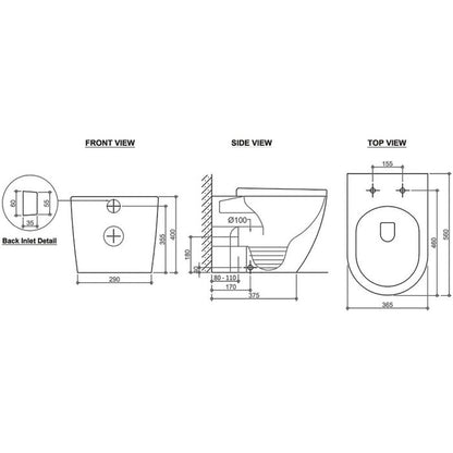 Voghera Rimless Wall Faced Pan with R&T